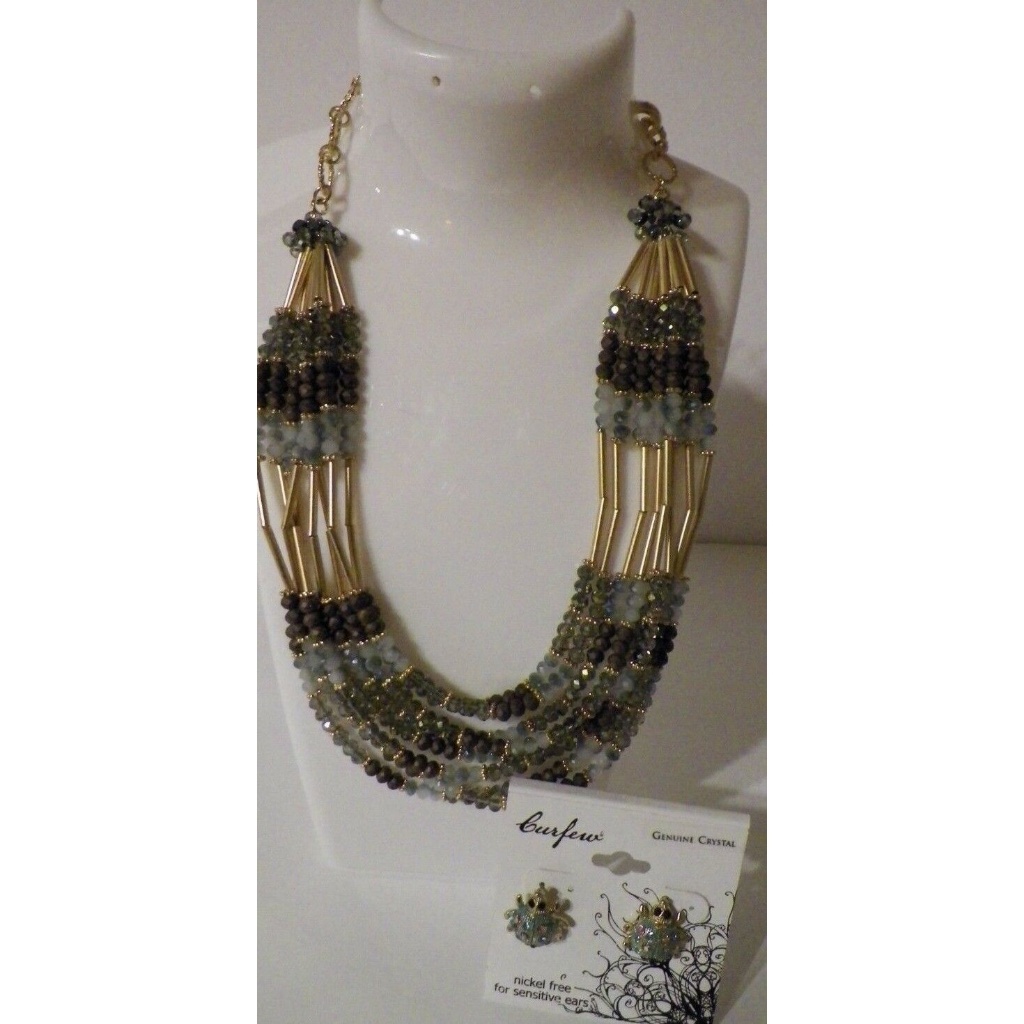 Swarovski Elements Necklace & Beetle Earrings
